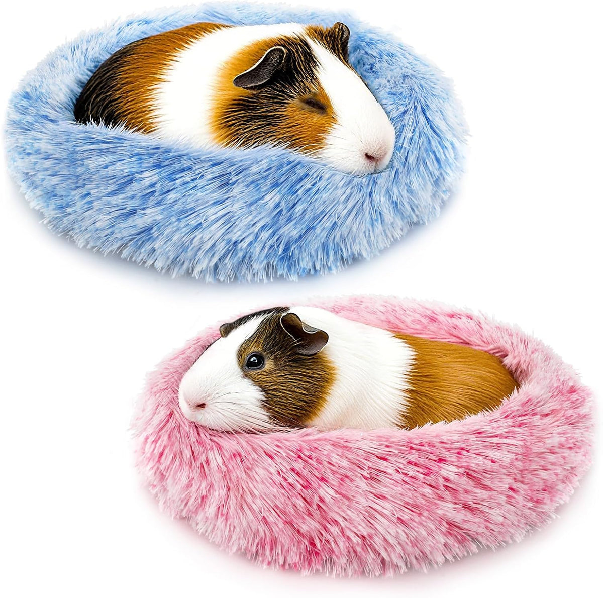 2 Pack Guinea Pig Beds Warm Winter Hamster Small Animal Bed – Daily Care for Small Pets - Pink and Blue