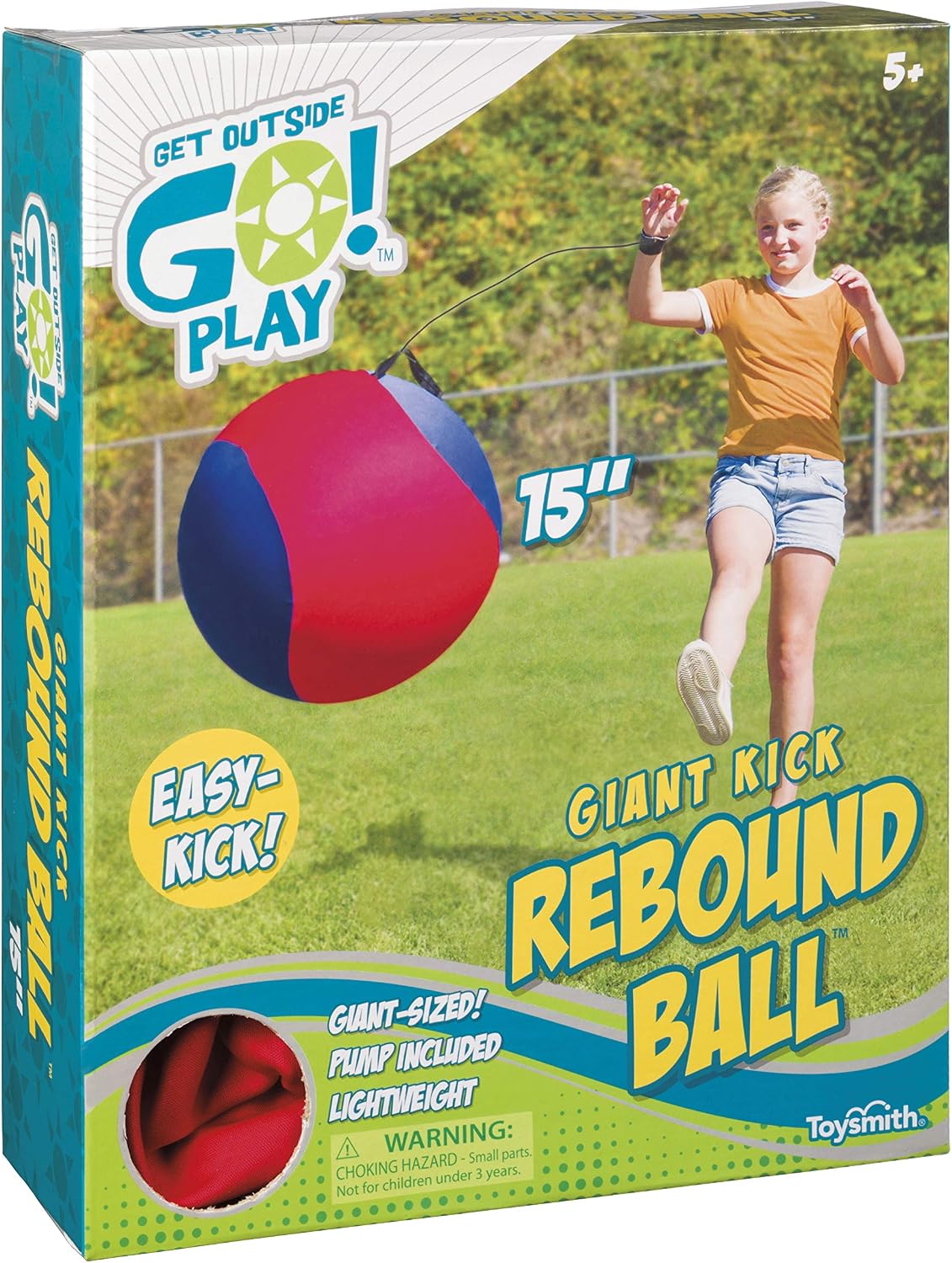 Toysmith Get Outside Go! Outdoor Toys in Multiple Styles and Colors. - Giant 15 Kick Rebound Ball