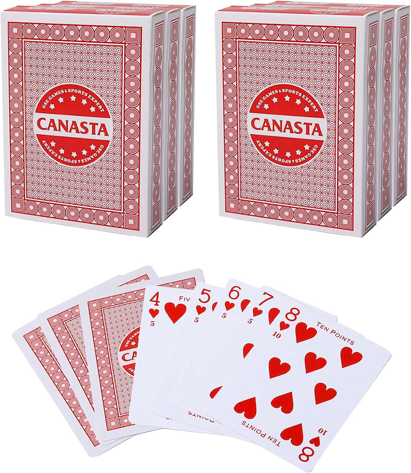 GSE canasta cards, 6-deck blue set with printed point values
