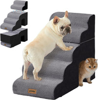 Dog Ramp for Large Dogs with Tunnel, 24" H 5 Steps for High Bed – Essentials for Dogs - 5-Steps Curved / Black Fleece