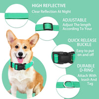Maiiu reflective nylon dog collar and leash set with quick release buckle - view 2