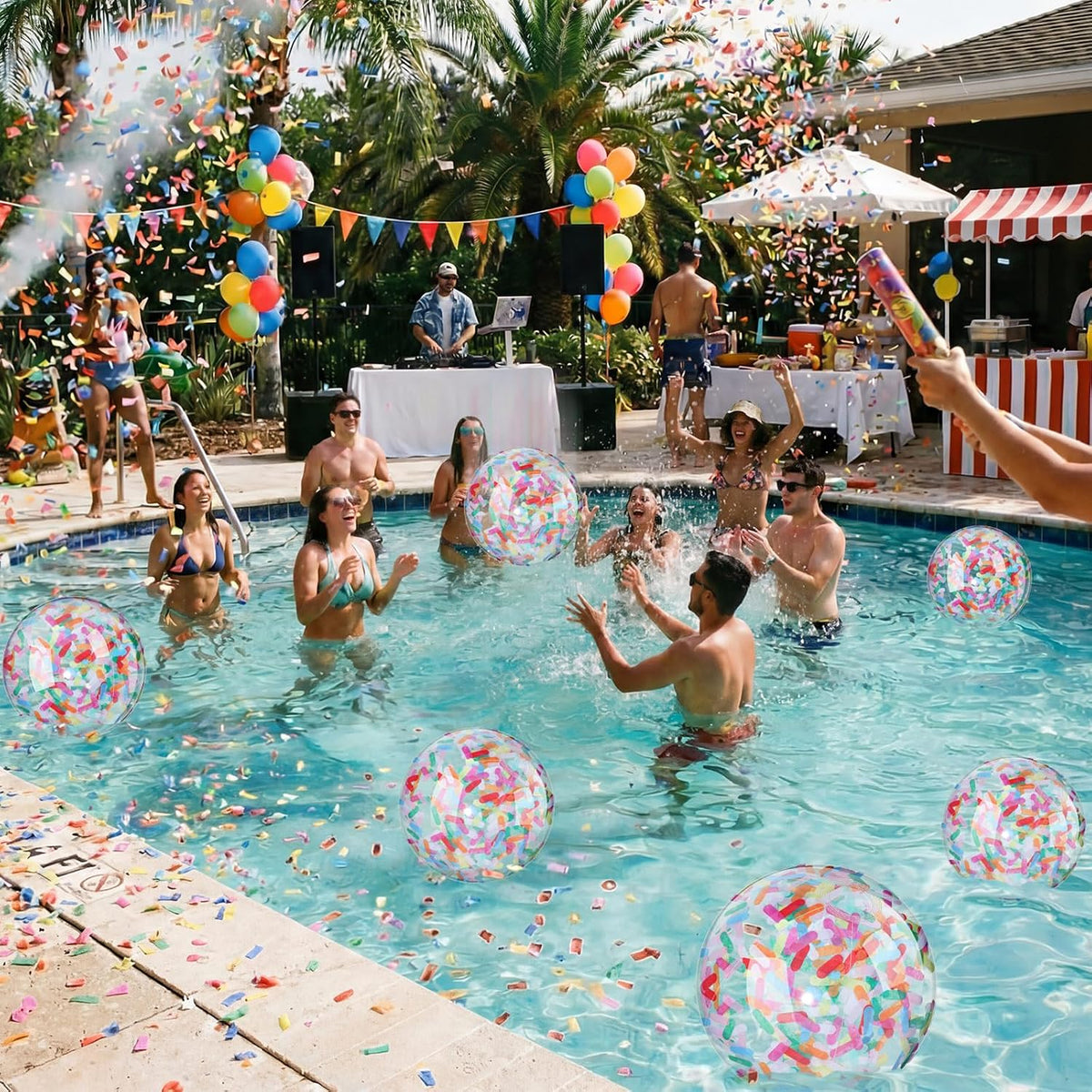 Yinder 24 Pcs Clear Beach Balls Inflatable Bubble Ball Decorations - Cute / Colorful - image 4