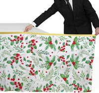 Fall Thanksgiving decorations, Disposable Tablecloth - Christmas Seasonal Holly - image 4