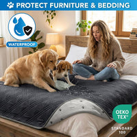 PetAmi Waterproof Dog Cooling Mat Pet Pad for Crate Couch Bed - Grey / X-Large (60x80) - image 3
