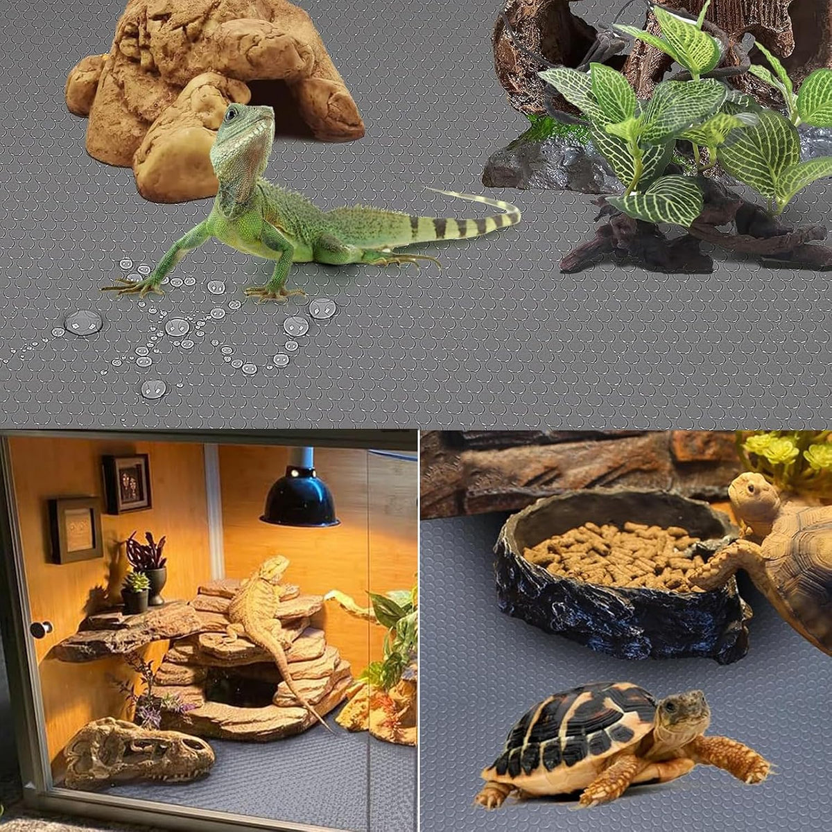 KABASI Reptile Substrate Liner Terrarium Carpet - 17.7x78.7 inch / Grey - image 4
