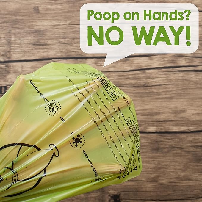 YORJA Dog Poop Bags Rolls, 720 Pet Waste Bags, 100% Leak Proof Extra Thick and Strong Corn Starch Blend