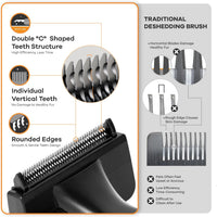 Deshedding Brush for Short/Medium-Hair Dogs & Cats - blue / Small - image 4
