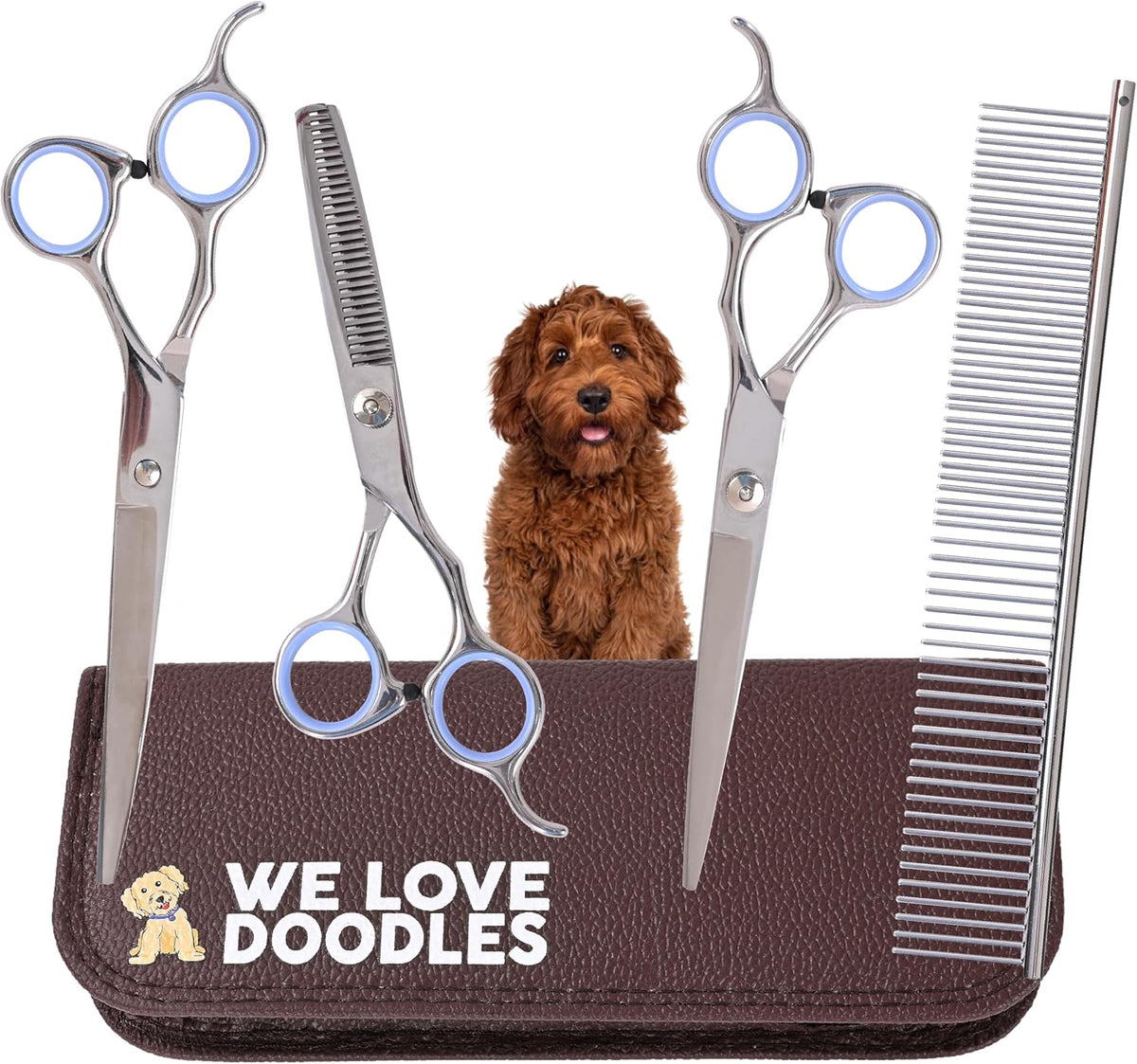 Dog Grooming Scissors Kit, Curved - Long