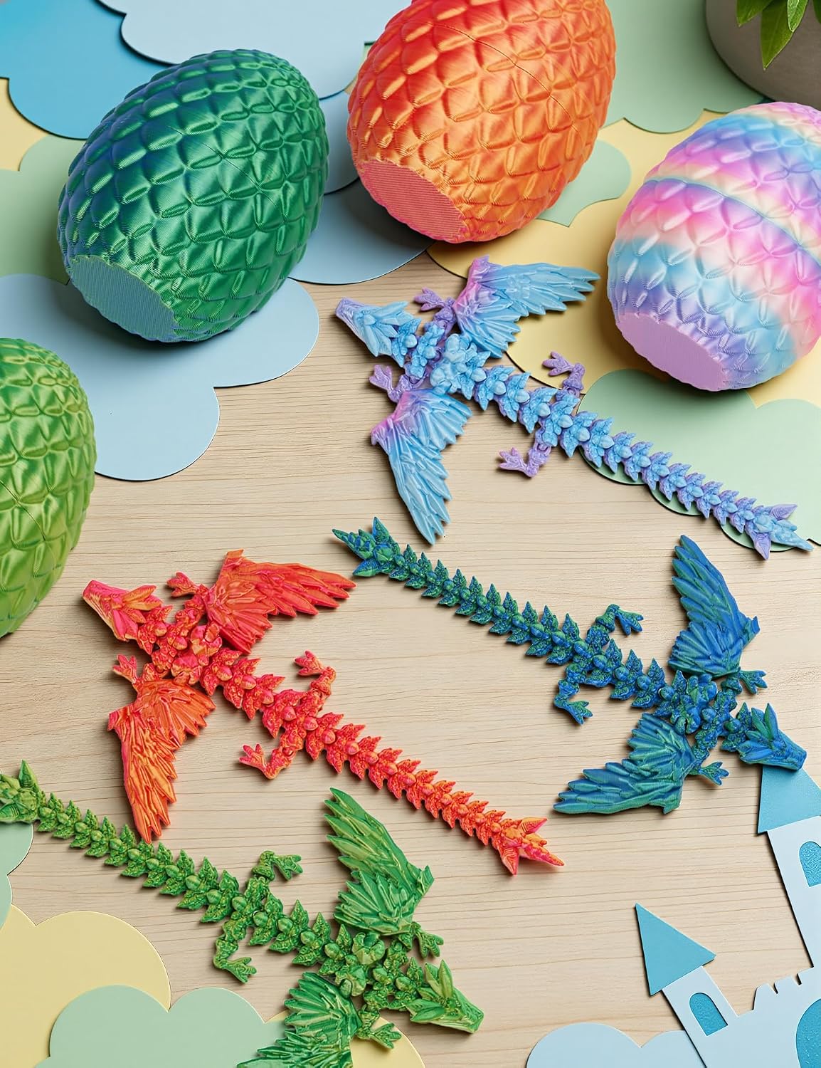 3D Printed Dragon Eggs, Mystery Fidget Egg Set for Kids & Adults - Style B-wings - image 2