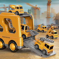 Beby Buty 5 in 1 construction truck toys with transport carrier, crane, mixer, bulldozer, excavator - view 6