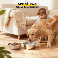 URPOWER 4 Pack 8" Stainless Steel Dog Bowls - 6 Pack - image 3