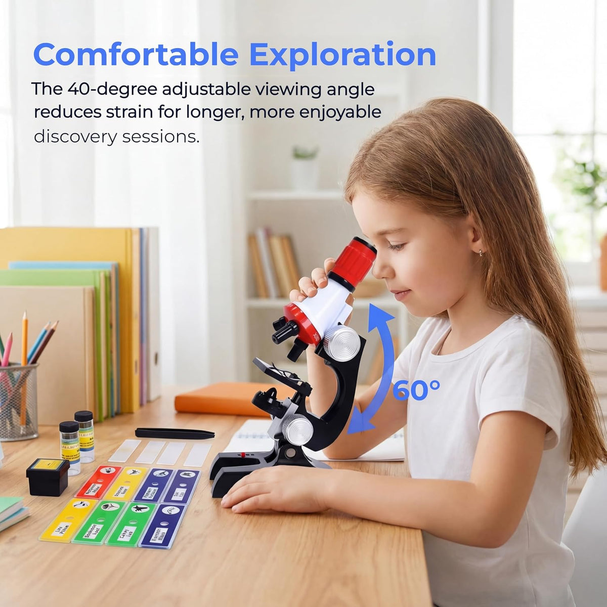 Little World Kids Microscope with LED Light - Red - image 2