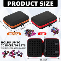 Aoriher 1 Pcs Dice Case with Removable Slotted Tray - Red,Camel - image 2