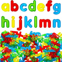 Bbiamsleep 67 Pcs Plastic Practice Set Transparent Letters and Numbers – Fun for Kids & Family - Lowercase Letters
