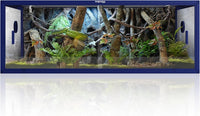 120 Gallon Reptile Tank, Stackable 4x2x2 Reptile Enclosure – Essentials for Reptiles And Amphibians - Dart Blue / 85 Gallon