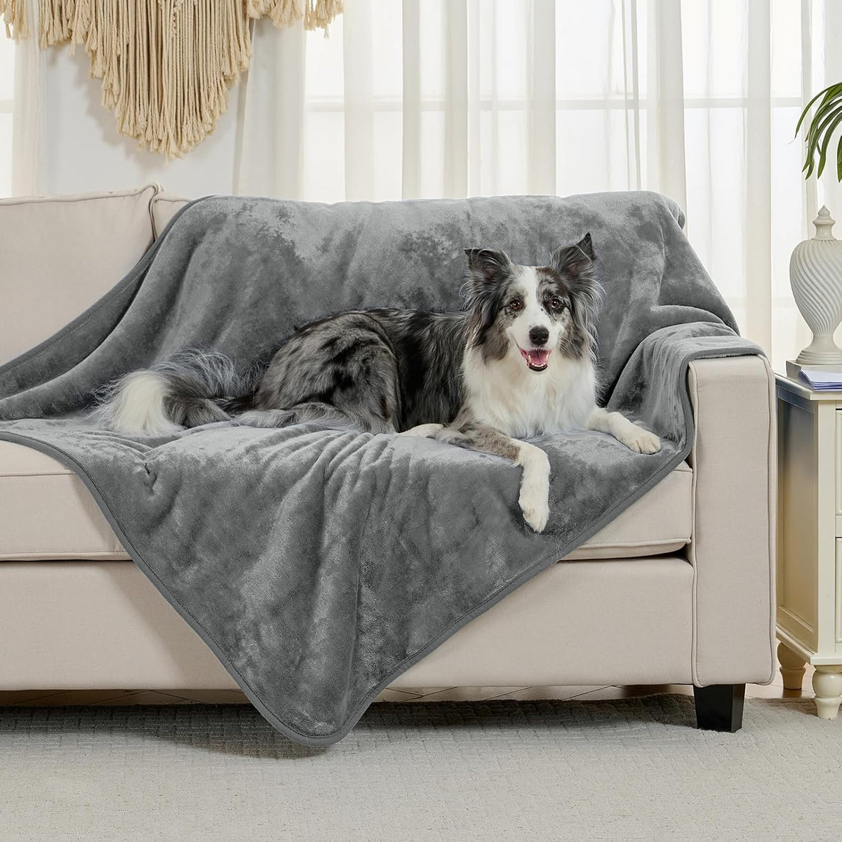 Soft Waterproof Blanket for Bed Couch Sofa - 60x80 inches / Grey - image 3