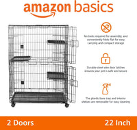 Amazon Basics Large 3-Tier Cat Cage Playpen with Easy to Clean - image 2