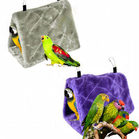 2 Pack Warm Bird Nest House Bed Hanging Hammock Sleeping Bed Plush - Grey and Purple