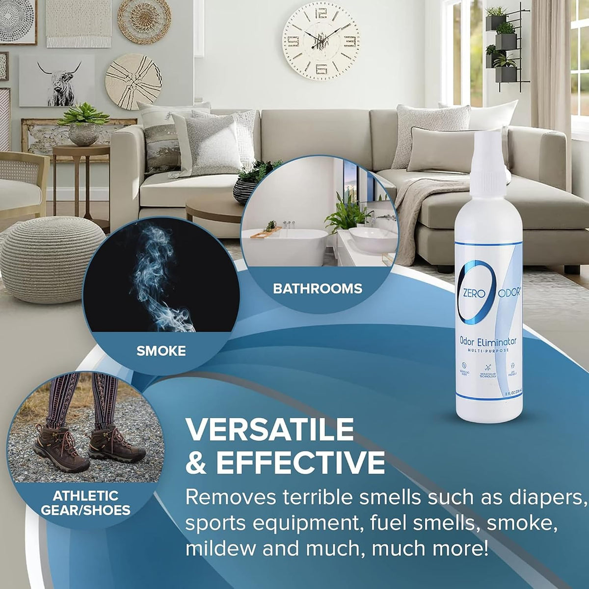 Zero Odor Multi-Purpose Odor Eliminator - 8 Fl Oz (Pack of 1) - image 4