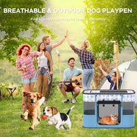 Foldable Pet Cat Playpen, Indoor Cat cage Crates S - Blue / Medium（31.5"L x 23.6"W x 21.7"H） - image 2
