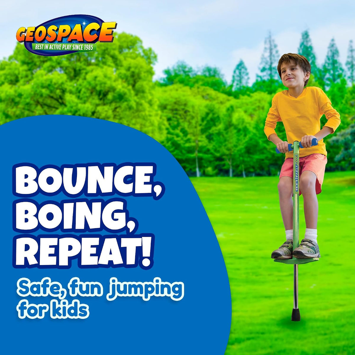 Geospace Jumparoo Boing! JR. Steel Pogo Stick for Kids of 50-90 lbs - Purple - image 2