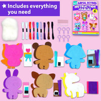 KRAFUN Fairy Tales Sewing Kit for Kids Ages 5-10, 8 Projects - Animal Keyring - image 2