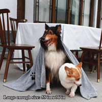 Dogvingpk Dog Towels for Drying Dogs 2 Pack - Grey / XL-55" * 36" - image 3
