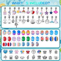 VICTLOV Charm Bracelet Making Kit, DIY Craft for Girls - Aqua 95 Pieces - image 2