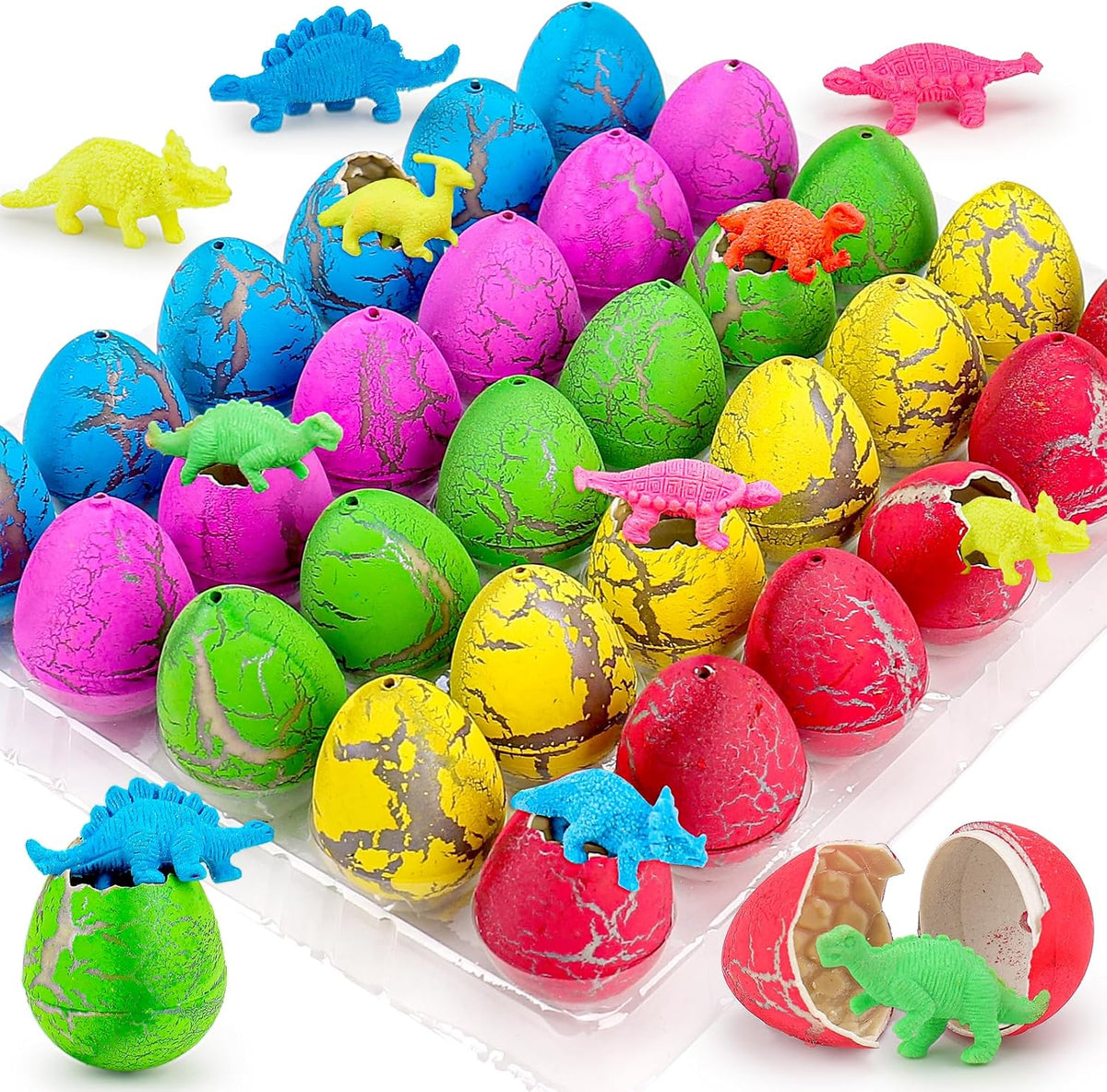 60PCS Small Hatching Dinosaur Eggs for Dinosaur Birthday Party Favors - 30PCS-Larger