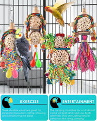 Bissap 2PCS Conure Toys, Foraging Bird Chew Sola Balls Toy for Small Parrot – Essentials for Birds - 4 PCS - image 4