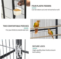 YITAHOME 53 inches Bird Cages for Parakeets, Parrot, Cockatiel - Black / 24.0"L x 16.9"W x 53.9"H - image 4