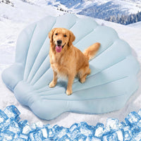 Q-Max>0.4 Dog Cooling Mat, 59''×40'', Blue+Grey - Shell-Sky Blue / XL