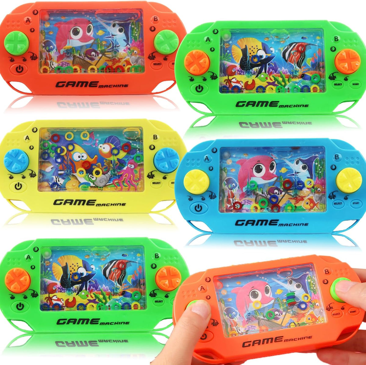 Duccsko handheld water ring games, 5 pack of under the sea toss ring toys