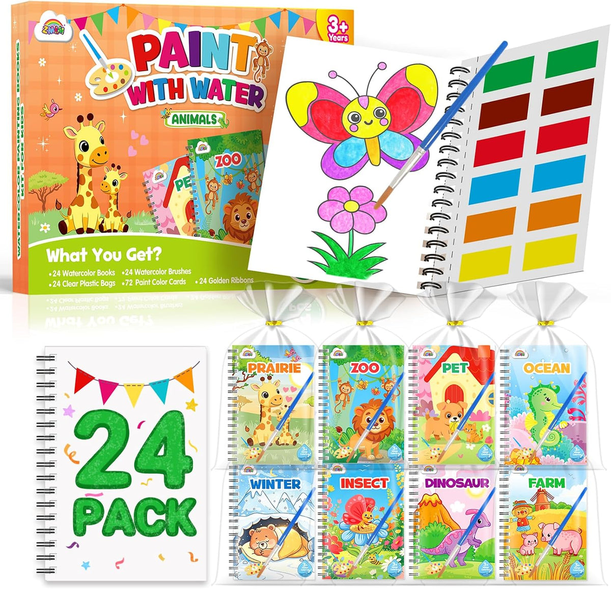 ZMLM 24 Pack Coloring Books - Animals