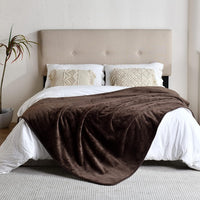 Soft Waterproof Blanket for Bed Couch Sofa - 60x80 inches / Brown - image 3