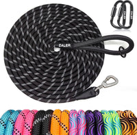 ZALER long reflective dog training leash with screw lock carabiner