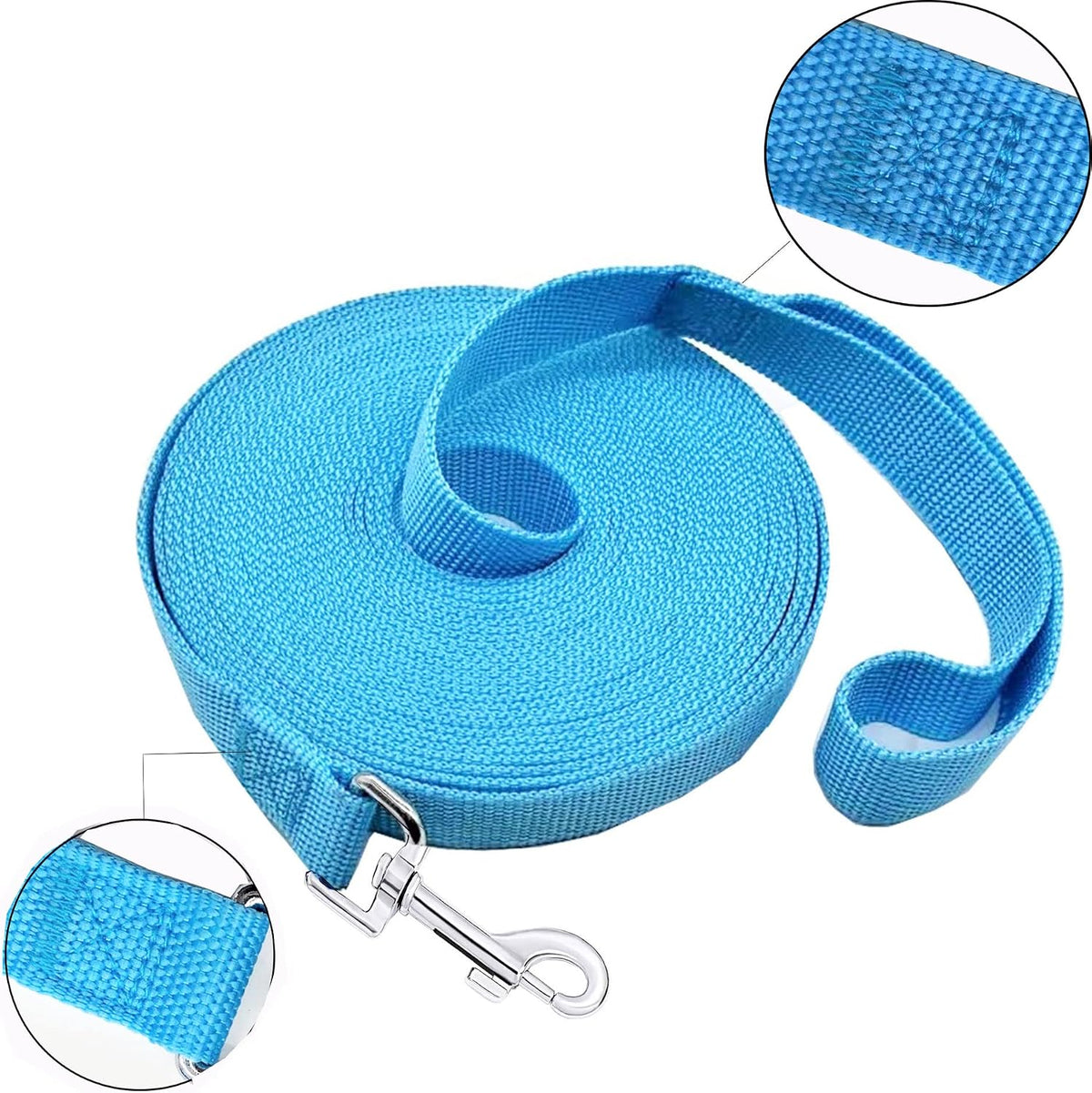 SALO Nylon Training Dog Leash for Small Medium Large Dogs - Sky Blue / 1 inch x 40 feet - image 2