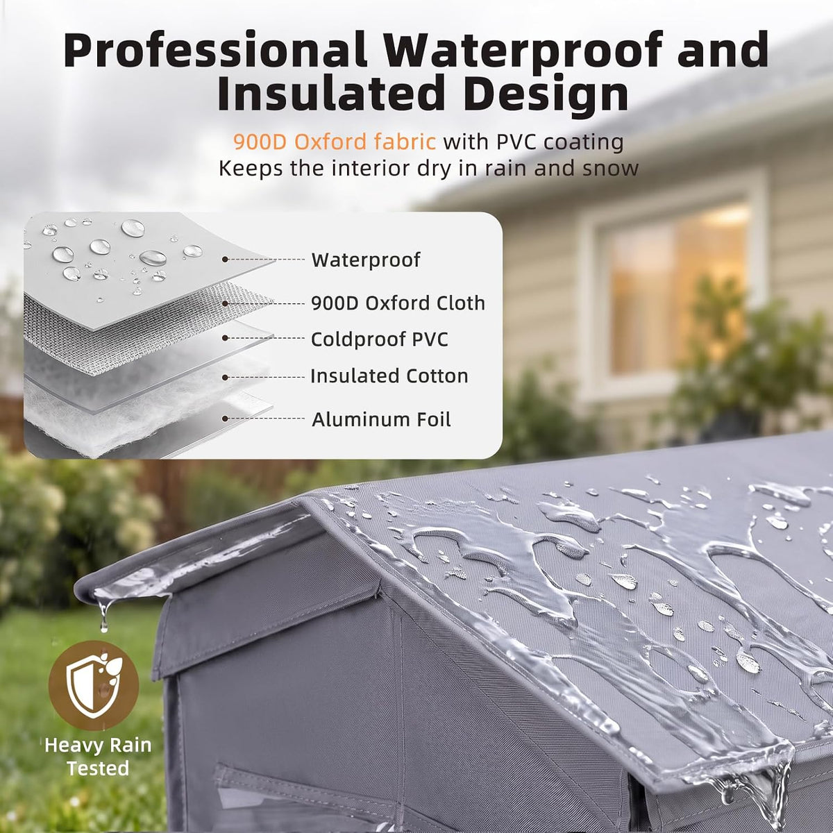 Heated Outdoor Cat House Weatherproof - 23.6 x 12.2 x 20.8 - image 2