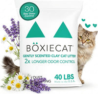 Boxie Premium Unscented Clumping Cat Litter 30+ Day Odor Control – Daily Care for Cats - Gently Scented / 40 lb