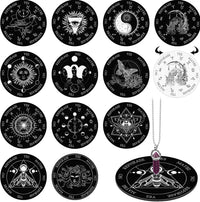 Sureio 13 Pcs Pendulum Boards Double Sided Wooden Star Dowsing Crystal – Fun for Kids & Family