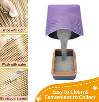 Cat Litter Mats-Extra Large 47''x36'' Litter Trapping Mat for Cat-XXL - Purple-XXL 47x36 inch - image 3