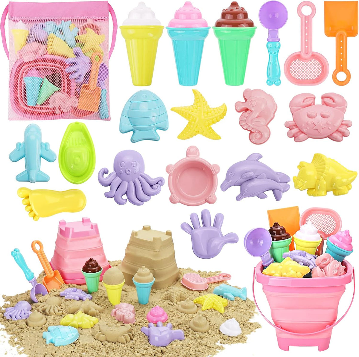 REZUCREY Beach Toys with Ice Cream