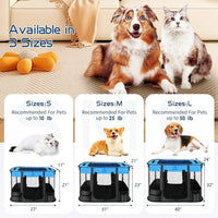 ROMANTIC BEAR Dog Playpen, Foldable Pet Puppy Cat Playpen, L - Blue / Medium(31"x23"x21") - image 2