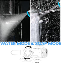 Dog Washing Hose Attachment, 10-in-1 Soap Sprayer Moden Garden Hose Nozzle with 100cc Soap Dispenser, Dog Wash Supplies with Dog Bath Brush & Pet Comb, Foam Gun Car Wash Sprayer (Blue)