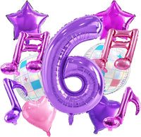 TONIFUL 40 Inch Red Number 3 Balloons Large Foil 3rd Birthday - Purple Music Set / Number 6