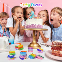 PICcircuit 30 pack mini pop fidget keychains in multicolor shapes for party favors - view 13