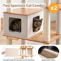 Modern Cat Tree, 76'' Tall Cat Tower, 3 Big Platform GCT103WB - Earth Brown / 75.98 inches - image 3