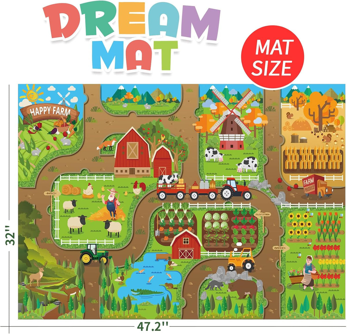 Oriate Kids Dream Mat Modern City Road Map Rug - Farm Mat - image 3