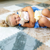 16 Carpet Squares Puzzle Mat 49" x 49" Baby Mat for Floor - Light Brown,gray,white - image 2