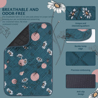 IEUUMLER Washable Pee Pads for Dogs - Navy Blue Daisy / 42"X28"-2pcs - image 2